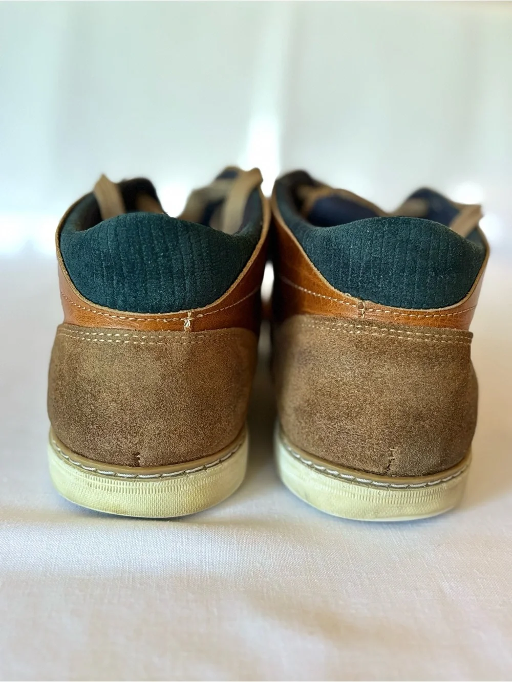Bullboxer Men's Cognac/Brown Leather Sneakers with Lace-Up Closure SZ 10